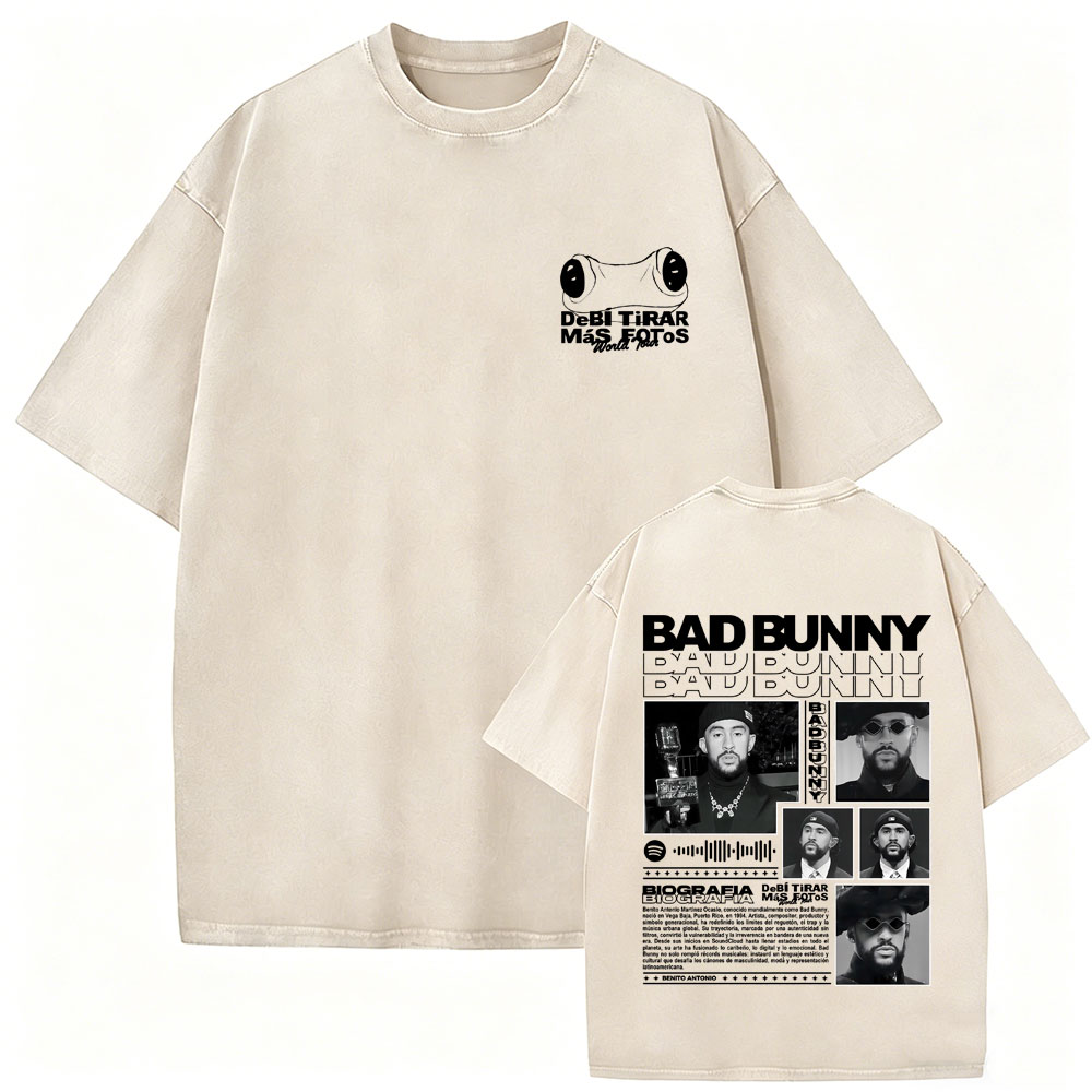 Foto Street Fashion - T-shirt Vintage Lavata Rapper Bad Bunny