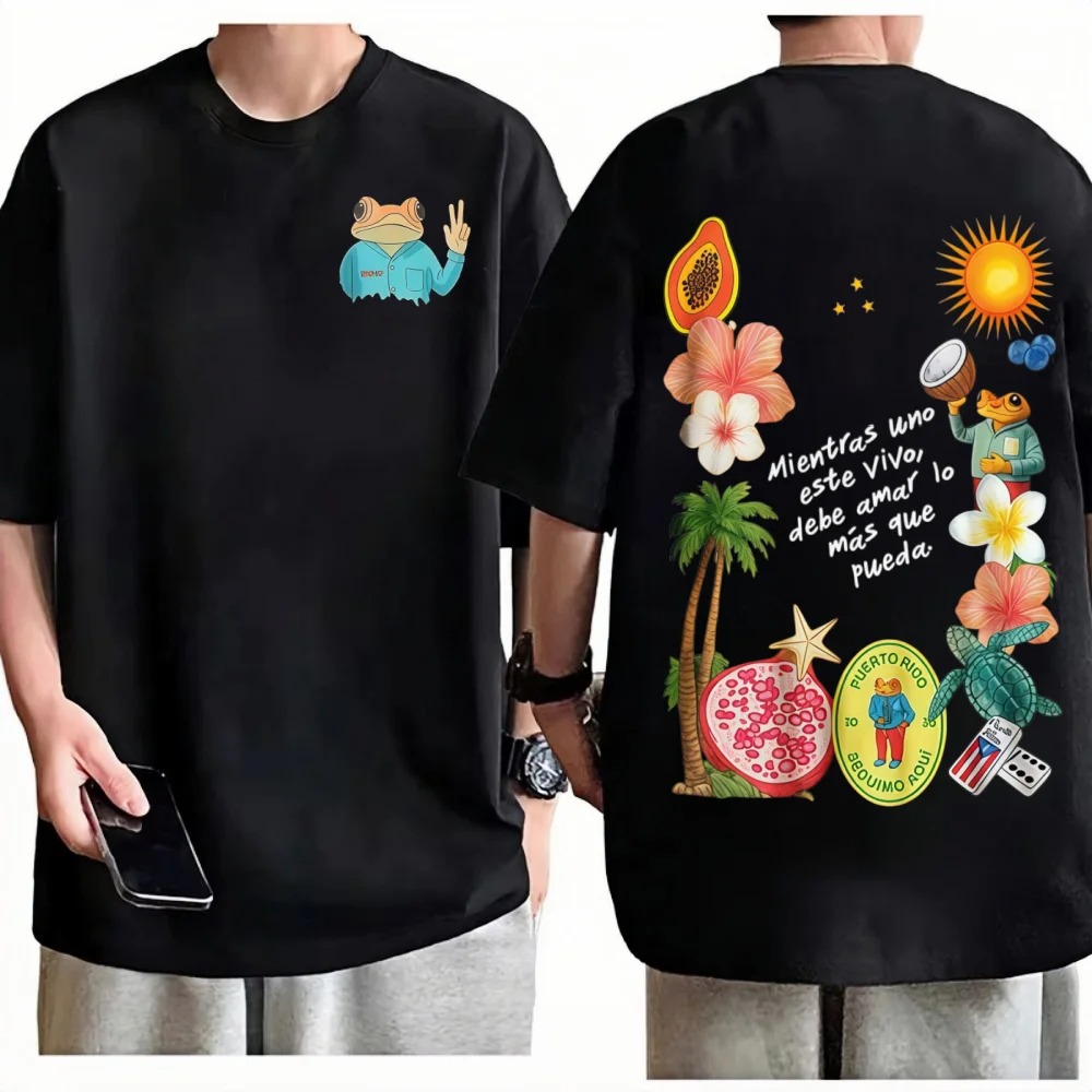 Foto Street Fashion - T-shirt Estiva Vintage Rapper Bad Bunny